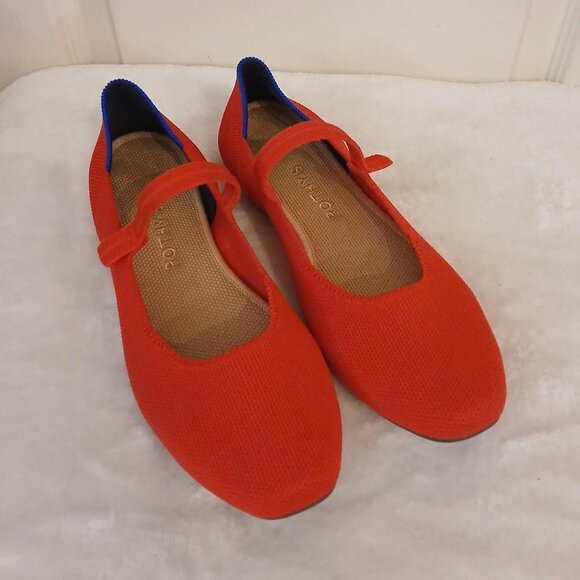 Lollipop Red Rothy's The Square Mary Jane ballet flats size 7.5 - Picture 1 of 7